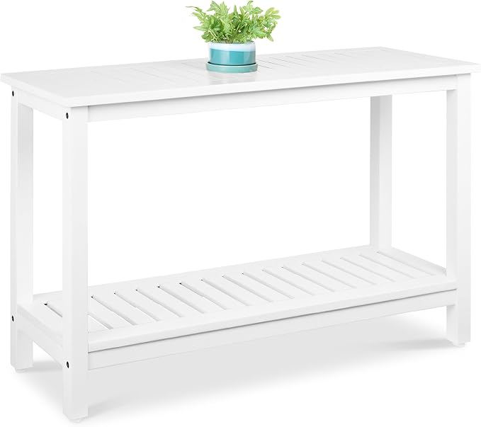 Best Choice Products 48in 2-Shelf Eucalyptus Wooden Console Table Indoor by BestChoiceProducts