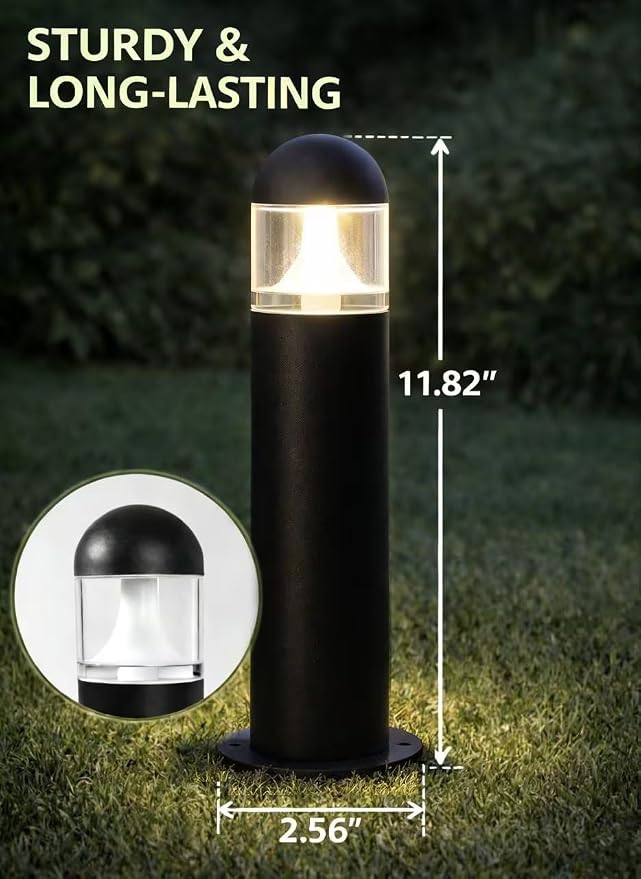 8 Pack Aluminum Low Voltage Landscape Pathway Lights Wired, Outdoor Modern 12V - Image 2