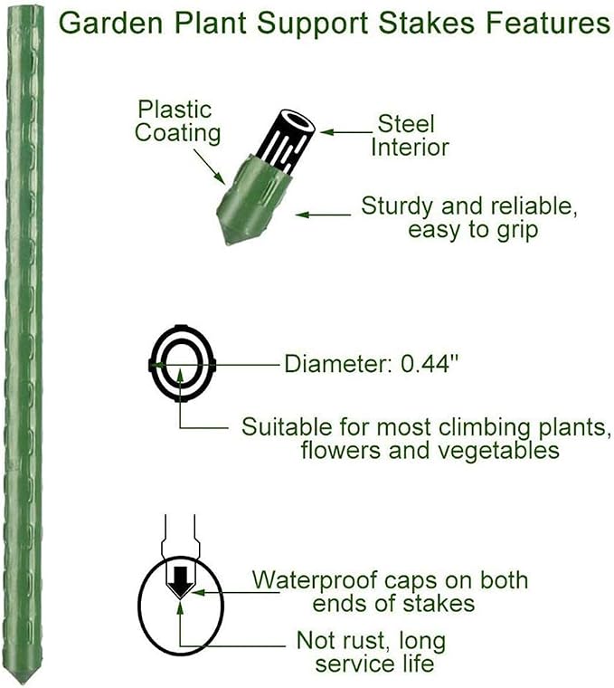 3Feet 36inch Garden Stakes Sturdy Plant Sticks Support Tomato Stakes - Image 6