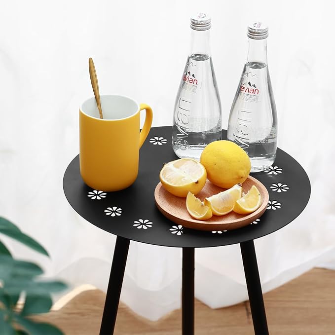 Outdoor Side Table Set of 2 Patio Round Tables - Image 4