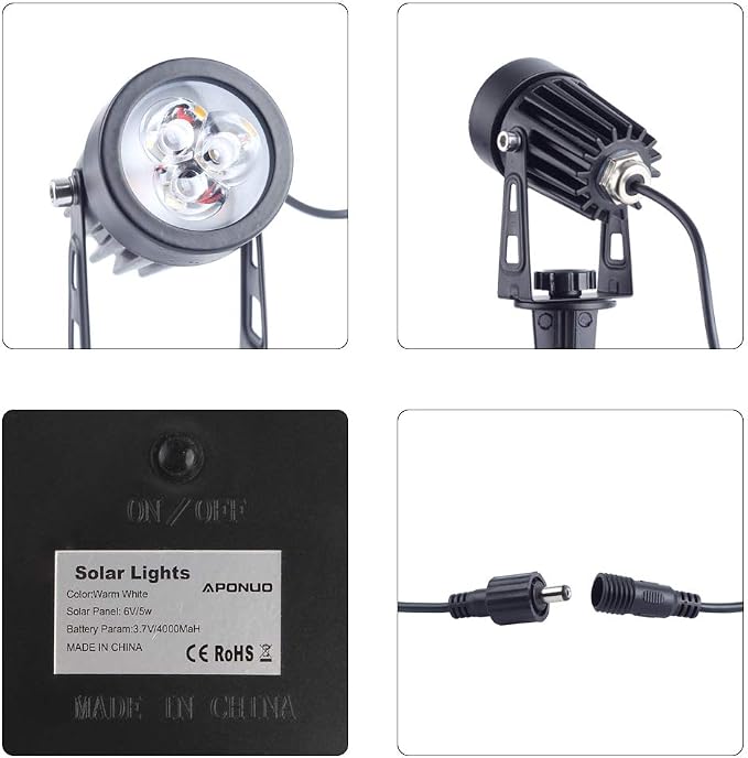 APONUO Metal Solar Spot Lights Outdoor - Image 6