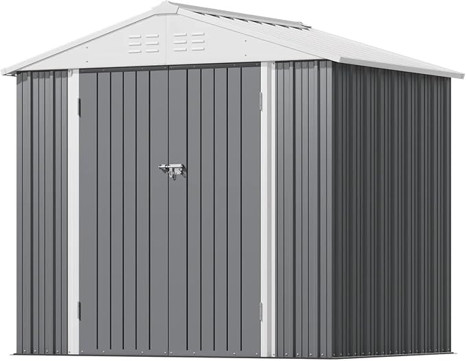 Greesum 8×6FT Outdoor Storage Shed, Metal Patio Storaged Sheds - Image 4
