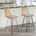 IDZO 400lbs Capacity Rattan Outdoor Counter Stools, Comfort Cushion, Solid by Idzo
