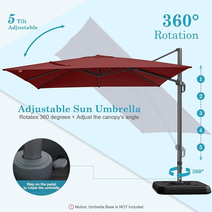 HOTEEL10x10ft Patio Umbrella Cantilever Umbrellas - Image 9