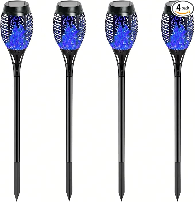 4 Pack Outdoor Solar Flame Light, Solar Lights Outdoor by Unknown