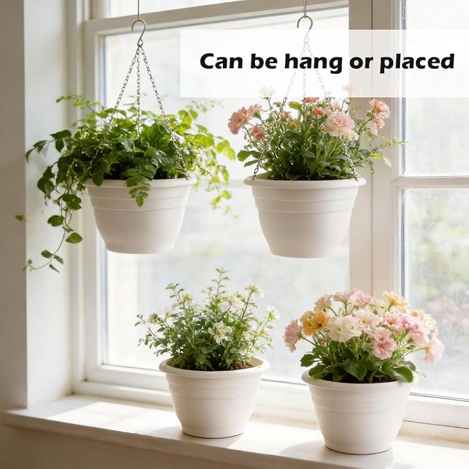 Hanging Planters 11 Inch, Self Watering Hanging Basket - Image 4