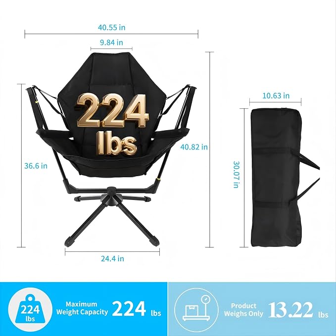 FAHKNS Hammock Camping Chair, 360° Swivel Chair - Image 2