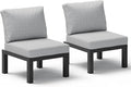Aluminum Outdoor Patio Sofa Set, 2 Seats Modular Sectional Single Seat Sofa by Oasbira