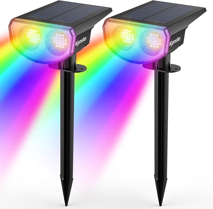 Kyosho Solar Color Spot Lights Outdoor, 9 Lighting Modes Halloween Christmas - Image 9