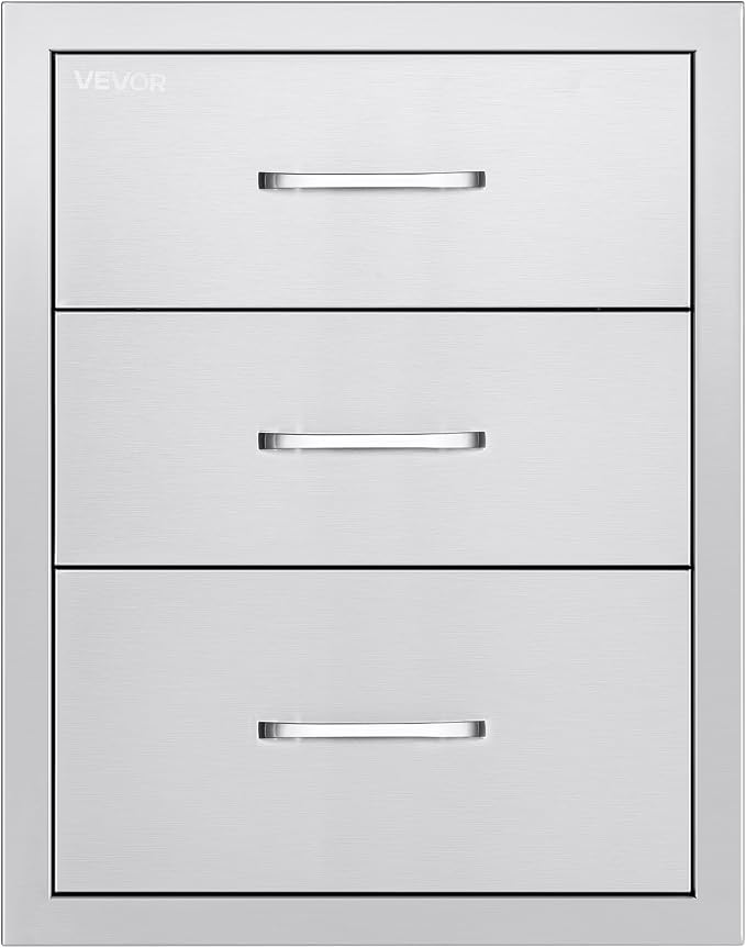 VEVOR Outdoor Kitchen Drawers 18.11" W x 23.23" D x 23.23" H, Triple-Access - Image 9