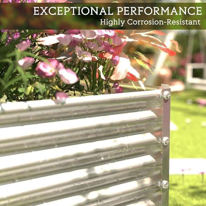 FRIZIONE 3pcs Tall 4x2ft Galvanized Raised Garden Bed Outdoor, Steel Garden Bed - Image 5