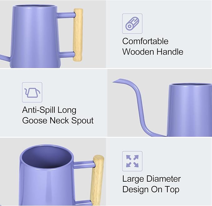 Watering Can Indoor Plants, 35 oz/1000 ml Metal Stainless Steel Watering Can Pot - Image 5