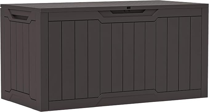 YITAHOME 100 Gallon Resin Deck Box, Weather Resistant Outdoor Storage Box by YITAHOME