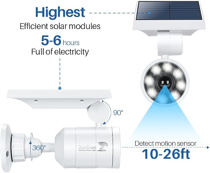 Solar Motion Lights Waterproof Metal Body, 1400-Lumen 9-Watt, Solar Powered - Image 4
