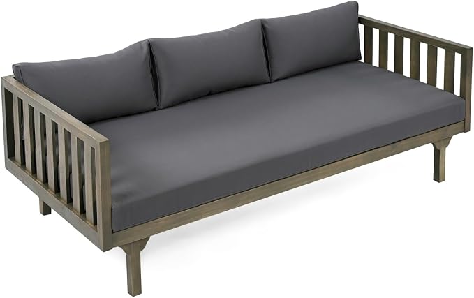 Merax Outdoor Acacia Wood Daybed, 3 Seater Day Bed Couch Sofa - Image 8
