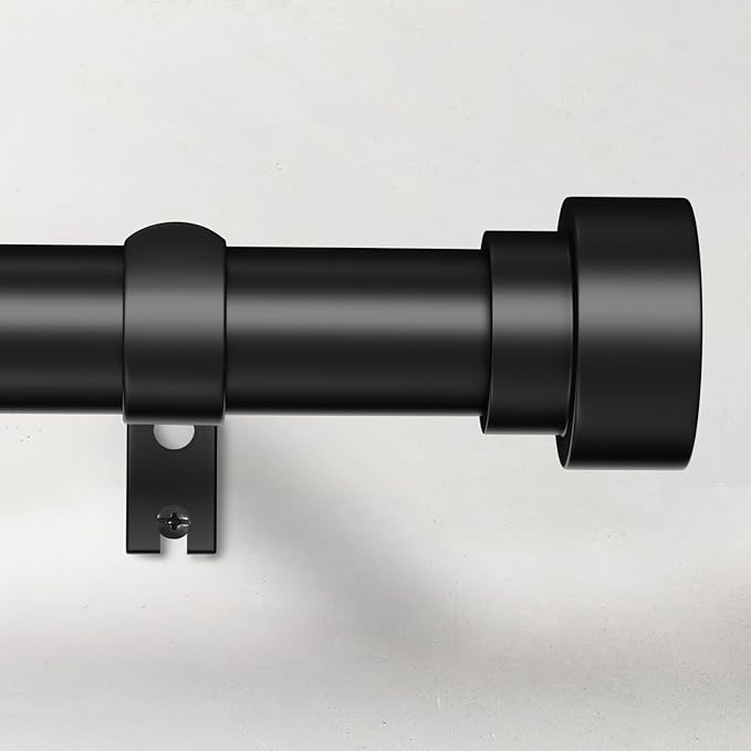 Time Forest Black Curtain Rods for Windows 28 to 48 Inch, 1 Inch Diameter by TimeForest