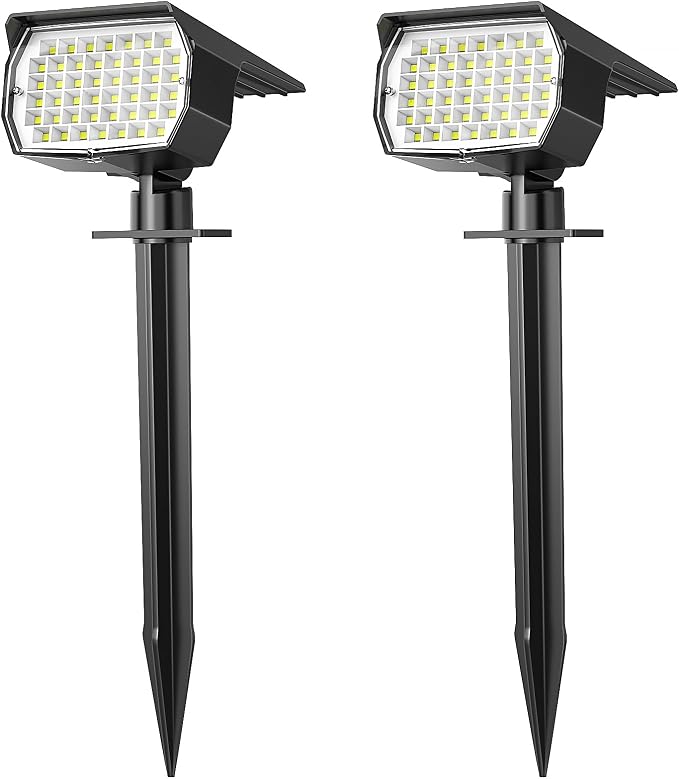 Solar Spot Lights Outdoor Waterproof IP65, 2 Pack Landscape Spotlights by WENATY