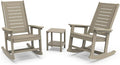 GREENVINES Outdoor Rocking Chair Set | 3-Piece | Desert Brown Wood Grain | 2 by GreenVines