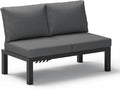 Aluminum Outdoor Patio Sofa Set, 2 Seats Modular Sectional Reclining Loveseat by Oasbira