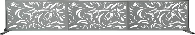 Oakland Living 6 ft. X 4 ft. Grey Freestanding Metal Privacy Screen Room Divider - Image 7