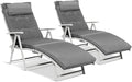 Giantex Chaise Lounge Chair for Outside, Pool Folding Reclining Beach Chair by Giantex