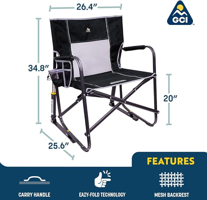 GCI Outdoor Freestyle Rocker XL Portable Folding Rocking Chair and Outdoor - Image 3