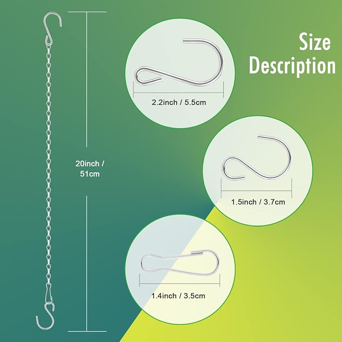 RIFNY Silver Chain for Hanging Plants, 20 Inch Small Plant Chains for Hanging - Image 4