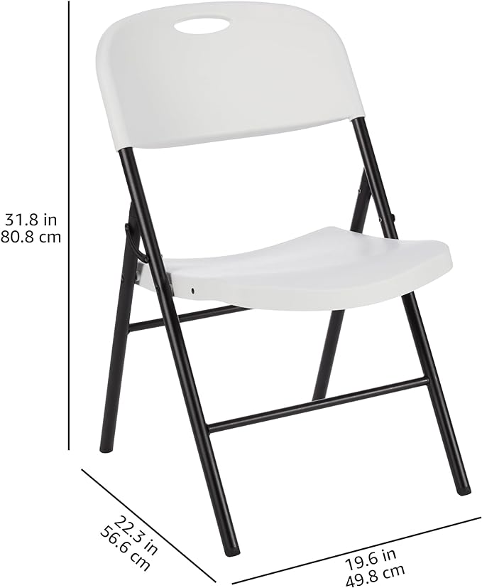 Amazon Basics Foldable Portable Comfortable Sturdy Folding Plastic Chair - Image 3