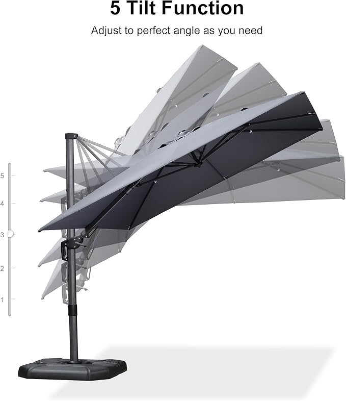 PURPLE LEAF 9' X 12' Right-left Tilt Patio Umbrella - Image 8