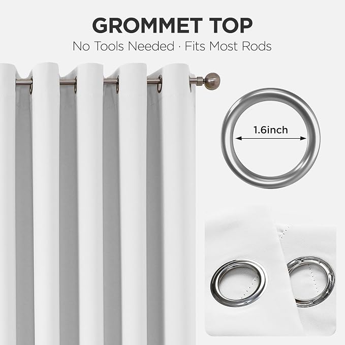 Joydeco Blackout Patio Sliding Door Curtains 96 Inches Long, Grommet Privacy - Image 9