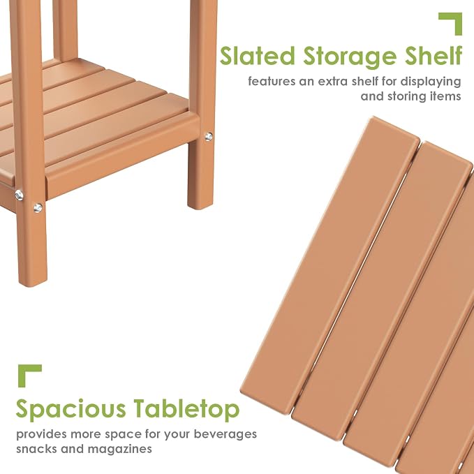 GREENVINES Adirondack-Outdoor-Side-Table | 14 x 13 Inches | HDPE Plastic | All - Image 5