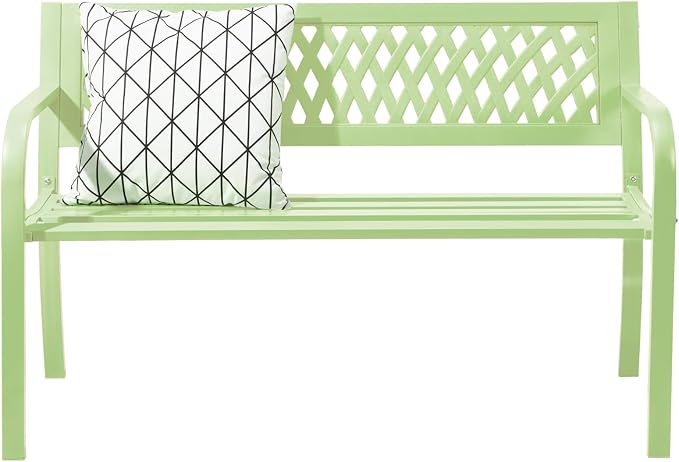 VINGLI 47'' Outdoor Bench, Weather Resistant Garden Patio Bench Powder Coated by VINGLI