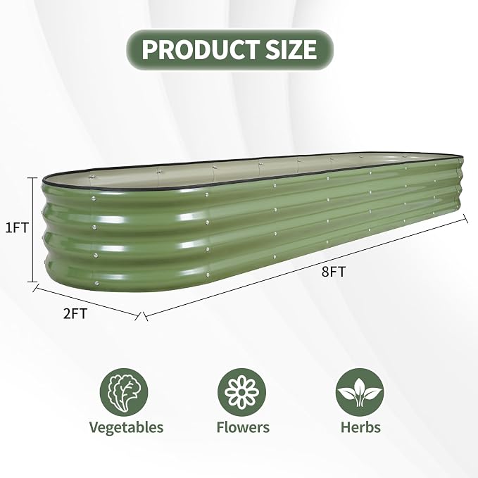 1MORE Galvanized Raised Garden Bed- Planter Garden Boxes Outdoor, Raised Beds - Image 5