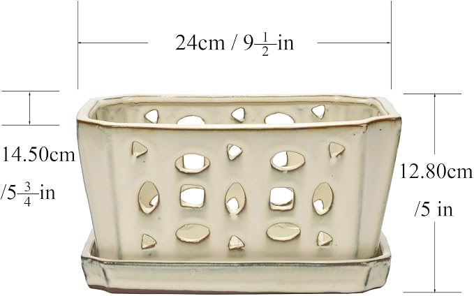 W&W Orchid Pot with Holes and Saucer - Image 5