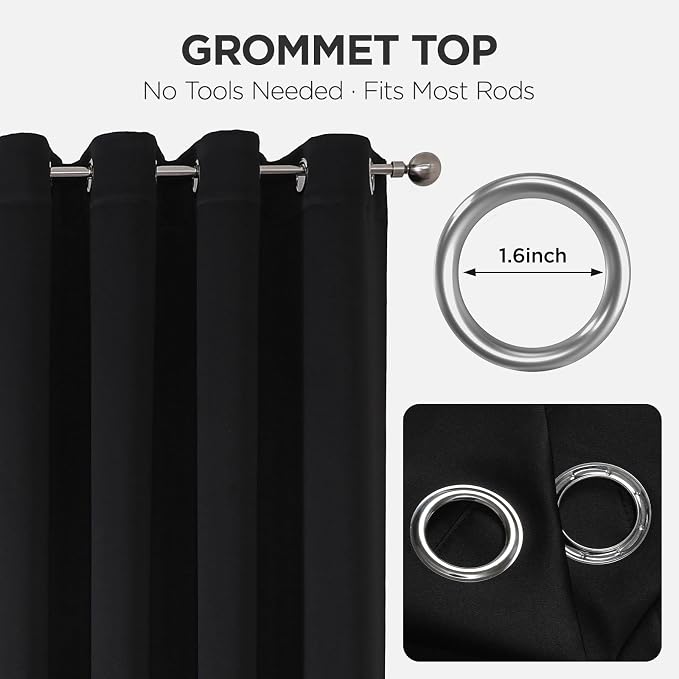 Joydeco Blackout Door Curtain for Doorway Privacy 80 Inches Long, Grommet - Image 9