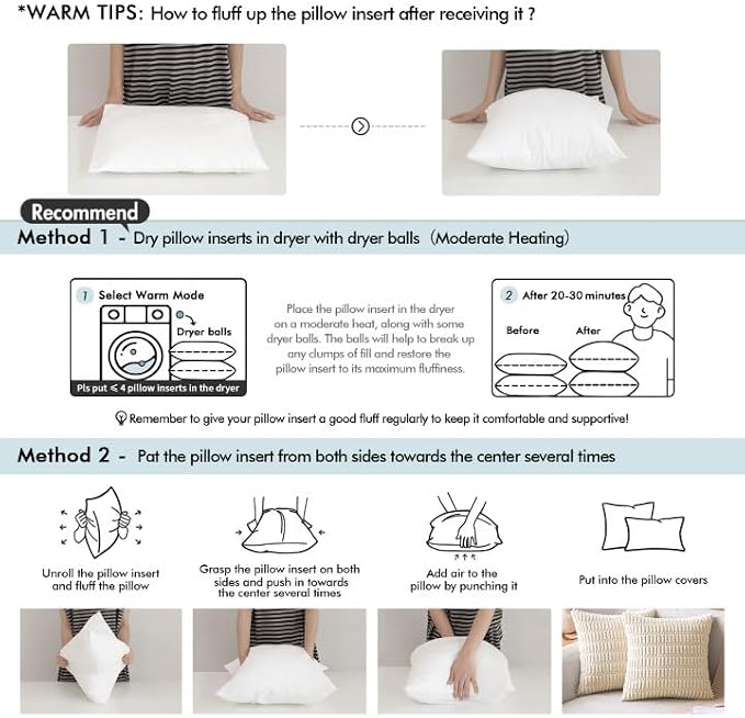 MIULEE Pack of 2 16x16 Outdoor Pillow Inserts, Outdoor Throw Pillows - Image 7