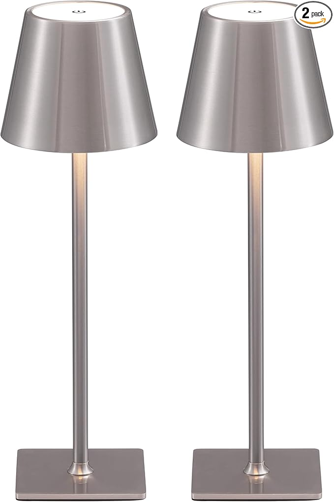 KDG 2 Pack Cordless Table Lamp, Portable LED Desk Lamp, 4000mAh Battery Operated by KDG