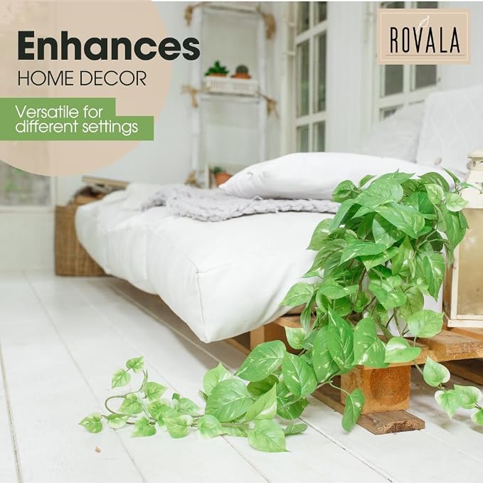 ROVALA Silk Plants for Home Decor Indoor in Pot Realistic Artificial Plants - Image 8