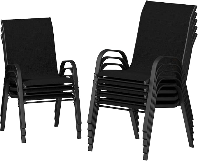 UDPATIO Patio Chairs Set of 8, Stackable Outdoor Dining Chairs by UDPATIO