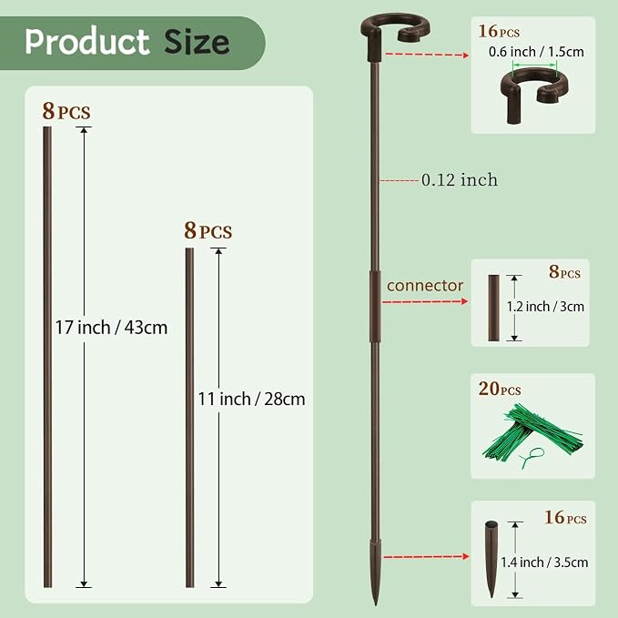 Invisible Orchid Sticks 17 inch &11 inch SupKing 16Pcs Plant Stakes - Image 2