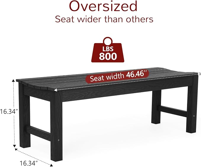 Stoog Outdoor Benches Set of 2, 2-Person Backless Patio Bench, All-Weather HIPS - Image 3