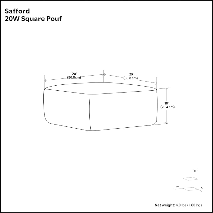 SIMPLIHOME Safford Square Pouf - Image 3