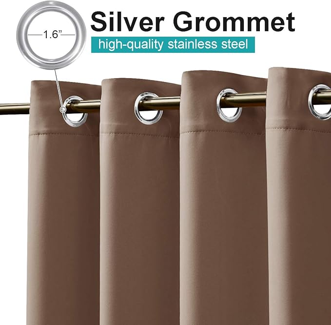 NICETOWN Outdoor Curtains for Patio W100 x L84 inch 2 Pieces, Sun Blocking - Image 2