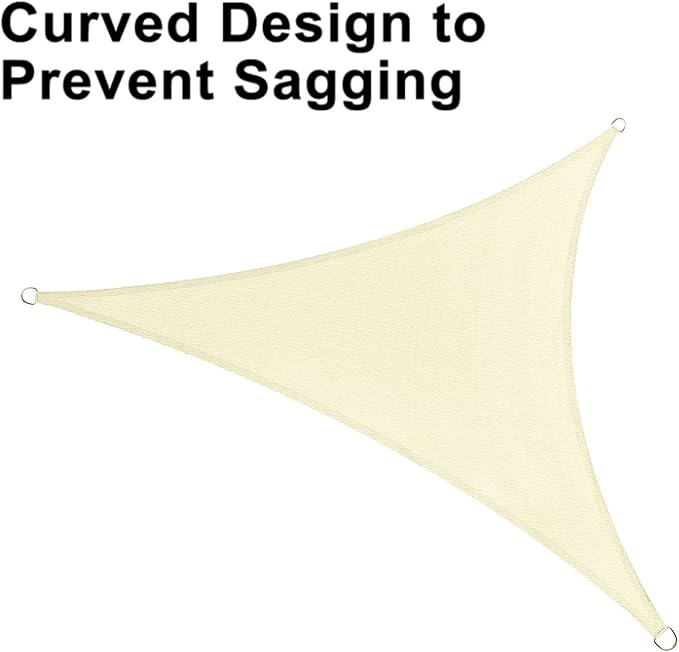 LOVE STORY 8' x 8' x 8' Triangle Sun Shade Sail Sunshade Sail UV Block - Image 3