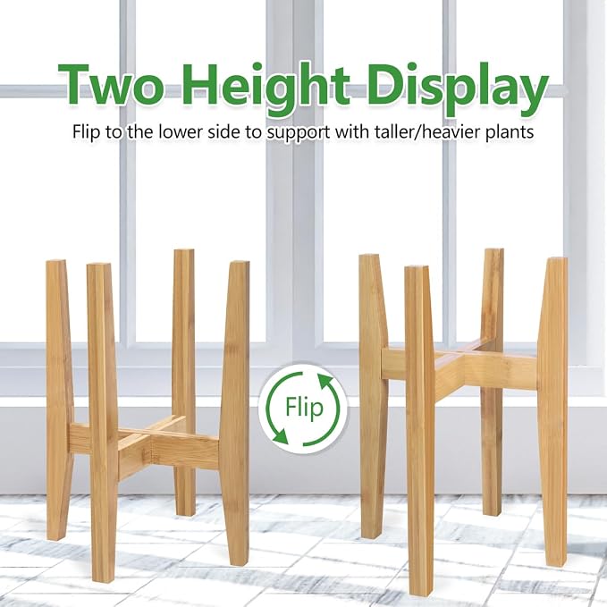Plant Stand Indoor, Bamboo Plant Shelf, Adjustable Corner Plants Flower Holders - Image 4