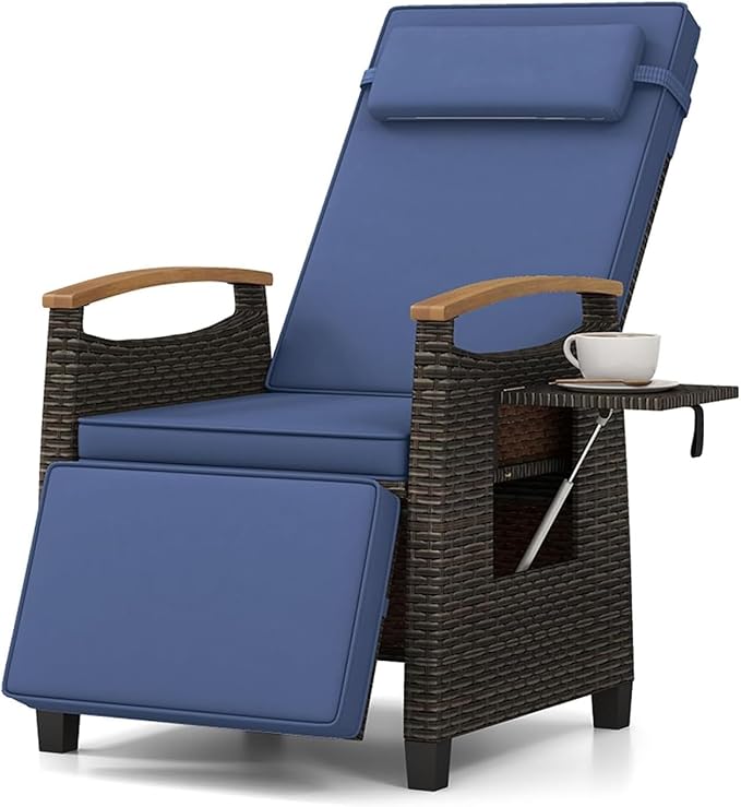 RELAX4LIFE Rattan Outdoor Recliner Chair by RELAX4LIFE