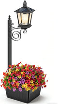 2 in 1 Outdoor Flower Pots, 35” Solar Lamp Post Light by TOWPONICS