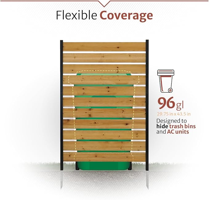 5ft H x 3.2ft W No Dig Enclo Concord Cedar Wood Privacy Screen, Great to Hide - Image 7