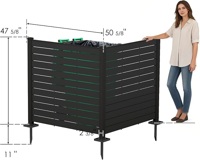 Kozyard 50" W x 48" H Outdoor Privacy Screens Aluminum Post, Air Conditioner - Image 8