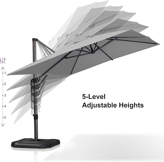 PURPLE LEAF 9'×11.5' Cantilever Patio Umbrella - Image 4